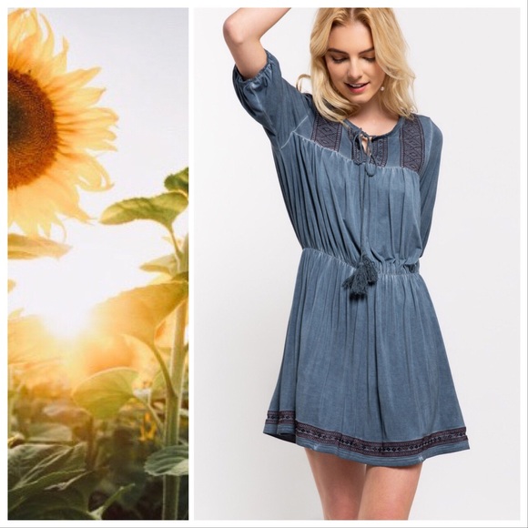 POL Softest Meadow Mineral Wash Dress - Picture 6 of 8